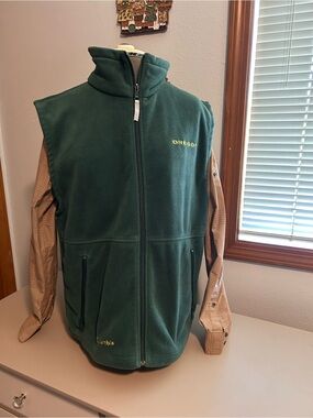 Columbia University of Oregon Green Fleece Vest - Men's Zip-Up